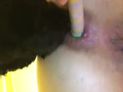 My dog licking my anal deep